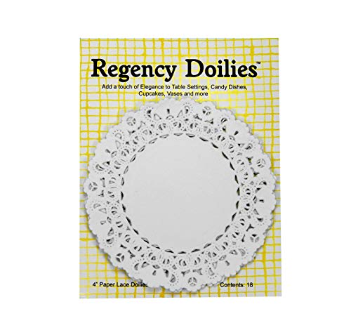 Regency Wraps Paper Lace Doilies For Lining Cake Plates and Decorative Display, White, 4" (pack of 15)