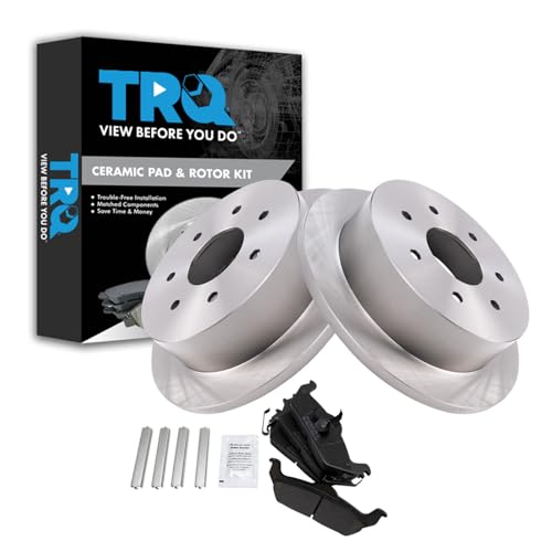 Image of TRQ Rear Brake Pad and Rotor Set Semi Metallic Rotors Compatible with 2004 Ford F-150