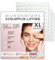 WUNDERTAPE Schlupflider Stripes Schlupflid Tape Streifen zum Augenlid-Lifting ohne OP (wasserfest, unsichtbar,24h halt, eyelid tape) Augenlid stripes unsichtbar (144 x XL)