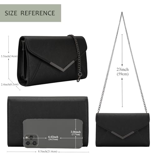 DEXMAY Women Envelope Clutch Faux Saffiano Leather Evening Handbag Foldover Clutch Bag Formal Dressy Purse3