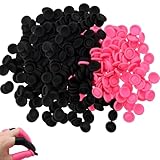 KEORHEZ 300 Pièces Doigtier Silicone pour Doigt, Doigtier Silicone, Capote De Doigts, Antistatique, Convient Aux Doigts Blessés, Nail Art, Cosmétiques Et Nettoyage (Noir + Rose)