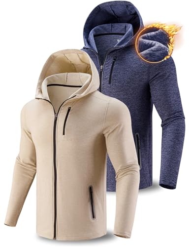 Liberty Imports 2-Pack Men's Zip-Up Hoodies with Zipper Pockets
