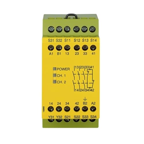 Relé de seguridad 774318 PNOZ X3 con alimentación de 230V CA y 24V CC para control industrial