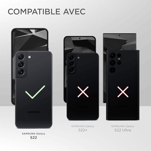 Coque Samsung S22 ONEFLOW en silicone souple noir mat double couche