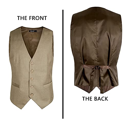Image of Alizeal Mens Classic Solid Suit Vest Regular Fit Tuxedo Waistcoat | Classic for Wedding Business Daily Wear Wedding