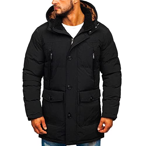 Doudoune pour homme coton tricoté noir grande taille XXXL Letuwj veste