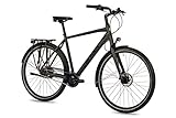 Airtracks 28 Zoll Herren XXL City Fahrrad Reinforced bis150 kg Citybike CI.2880 Shimano Nexus 7 Gang Nabendynamo - Schwarz Matt - Rahmenhöhen 56cm 60cm - Modelljahr 2023 (60cm (Körpergröße 185-195cm))