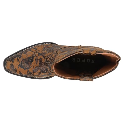ROPER Women's Emma Floral Square Toe Western Boot4
