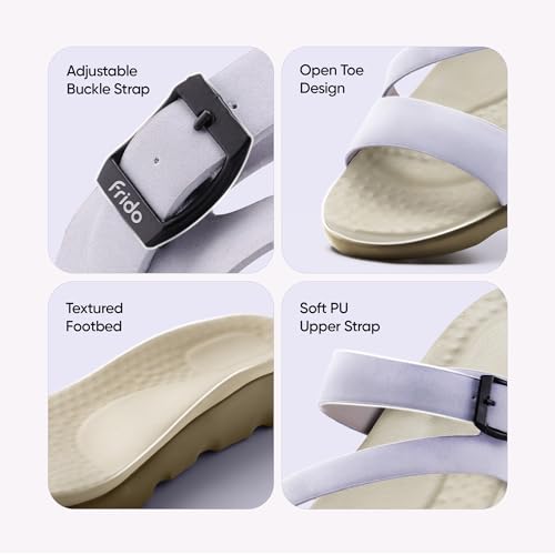 Image of Frido Cloud Comfort Orthopaedic Sandals for Women | Arch Support & Heel Cushion | Anti-Slip Sole, Adjustable Buckle | Lightweight Soft PU Footbed | Available in Open Toe & Toe Separator Style