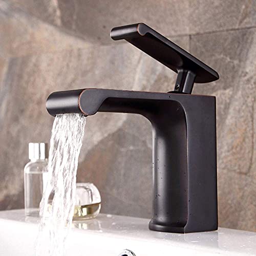 Robinet de lavabo chaud et froid en bronze épais avec mitigeur rétro