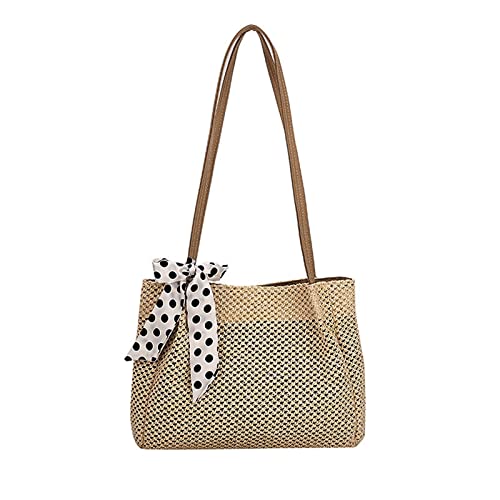 Bolso de mano para mujer, bolso de hombro grande, casual, para playa, con cinta, bolsa de mano con ruedas, beige, Talla única Bolso de mano para mujer, bolso de hombro grande, casual, para playa, con cinta, bolsa de mano con ruedas, beige, Talla única