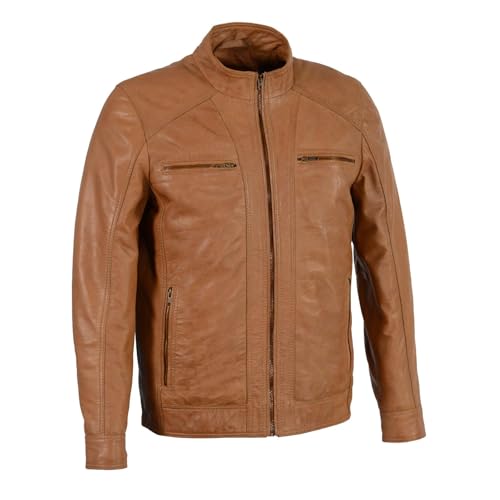 Image of Milwaukee Leather Men's Black Motorcycle Fashion Leather Jacket with Front Zipper Closure SFM1860