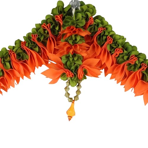 Image of Daedal Crafters Champa Door Set Toran for Main Door Entrance, Reusable Thoran for Mandir & Living Room Decor, Bandarwal for Festival Decoration, Flower Hanging for Home Decor (42x24 inch)