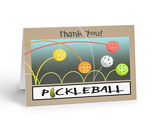 Image of Stonehouse Collection Pickleball Thank You Note Cards - 10 Boxed Pickle Ball Appreciation Cards - Sports Cards USA Made (Thank You)
