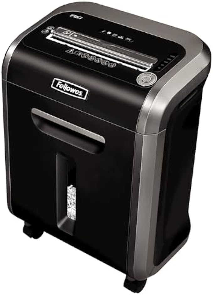 Fellowes ‎Powershred 79Ci 16-Sheet 100% Jam-Proof Heavy Duty Crosscut Paper Shredder Machine for Office and Home, Black/Dark Silver 3227919