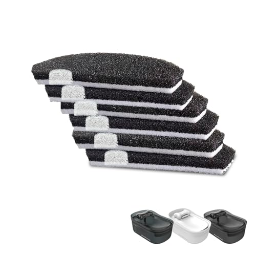 BloomBloomme 6 Pack Replacement Filters for 2.3gal/300oz Dog Water Fountains Multi-layer Filtration Including a Sponge Layer Ion Exchange Resin Layer and Activated Carbon Layer