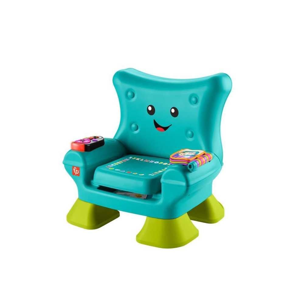 Fisher-Price Juguete Educativo Divertido para niños pequeños, Silla de Aprendizaje Divertida, Color Turquesa, con música y Diferentes Actividades para niños a Partir de 1 año, inglés (Reino Unido),