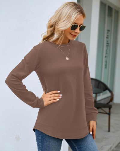 Image of MOLERANI Sweatshirts for Women Casual Long Sleeve Crewneck Shirt Tunic Tops | Pullovers, Soft Lightweight Warm Fabric, Loose Fit, Fall Winter Trendy Clothes, Daily Wear, Workout, Outdoor Outfits