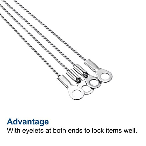 PATIKIL Stainless Steel Lanyard Cable 1.5mmx10cm, 4 Pack Eyelets Ended Security Wire Rope, Silver - Image 4