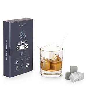 Blumtal whisky stenen, whiskey stone set – set van 12 whiskey stenen speksteen, whisky accessoires, ijsblokjes…