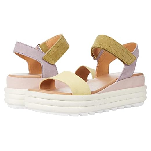 Sorel Women's Cameron Flatform Sandals - Tranquil Yellow, Chalk - Size 10