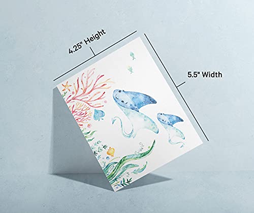 Image of Twigs Paper Sea Life Wonders Thank You Cards, 12 Ocean Note Cards