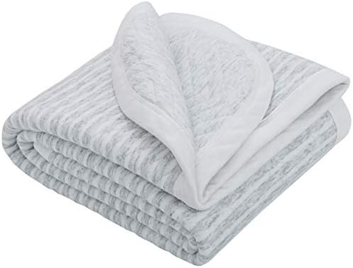 NTBAY Jersey Cotton Quilted Toddler Blanket, Breathable and Warm for Boys and Girls Baby Blanket, 30x40 Inches, Grey Wave