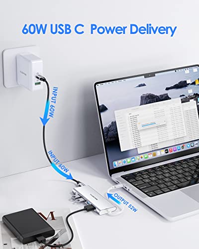 Hub USB C, 4 Porte USB 3.0 5Gbps, Adattatore USB C a USB OTG, PD 60W, Per MacBook Pro 2025-2016, Nuovo Mac Air, iPhone 17 Plus Pro Max, Surface Pro, Chromebook, Dell, HP (C31) - Hub USB - Immagine 5