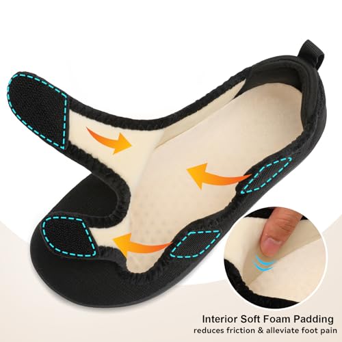 Scurtain Womens Slippers Wide Diabetic Shoes Comfy Neuropathy Bunion Recovery Shoes Casual Walking Shoes Indoor Outdoor Slippers3
