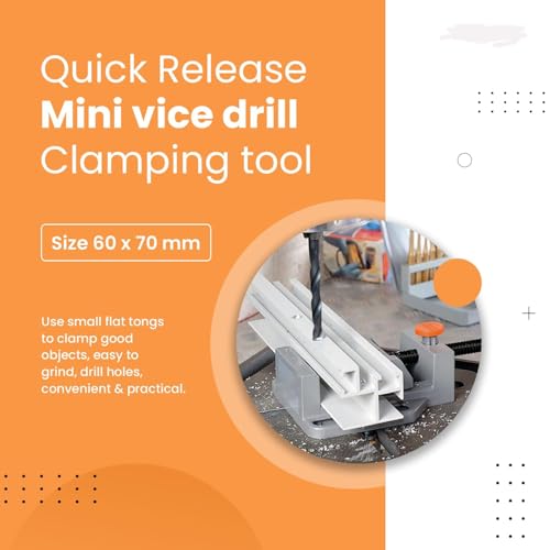 Image of HiFam Adjustable Drill Press Vice Clamp, Aluminum Parallel-jaw, Quick Release Mini Clamping Tool for Milling Machine Worktable Bench