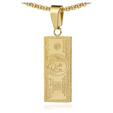 Mgutillart Fashion 18K Gold Plated Money Dollar Pendant Necklace(Gold) Cover