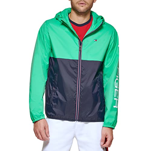 Image of Tommy Hilfiger Men's Lightweight Active Water Resistant Hooded Rain Jacket