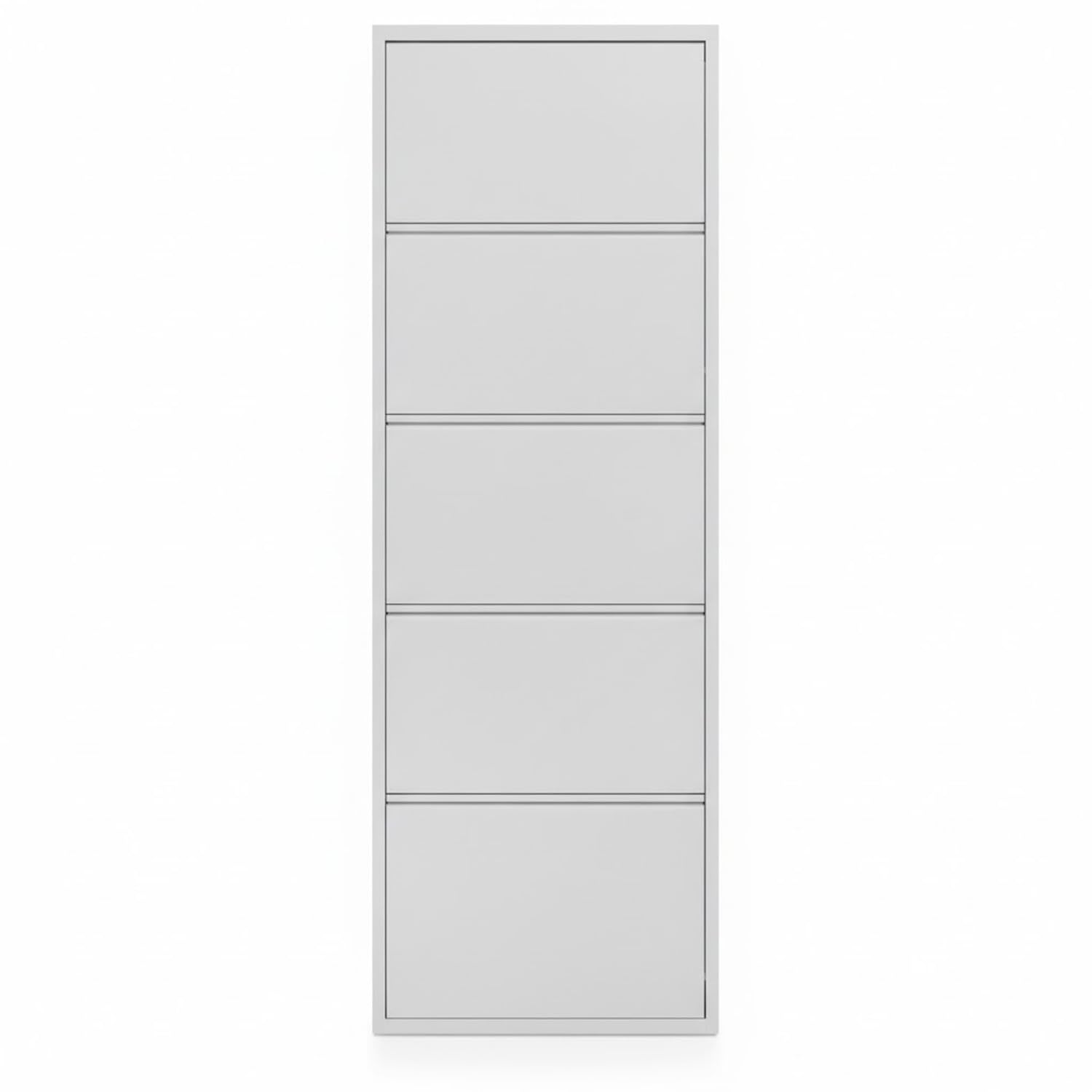 Bricozone Scarpiera Slim In Metallo 5 Ante A Ribalta Salvaspazio Ultra Sottile Profondita 15 Cm 172x50x15 Cm Porta Scarpe Verticale Moderna Per Ingresso Camera Corridoio Gia Montata (Grigio)