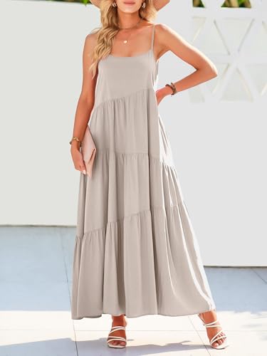Image of ANRABESS Women Summer Casual Loose Sleeveless Sundress Spaghetti Strap Flowy Boho Linen Beach Vacation Maxi Long Dress