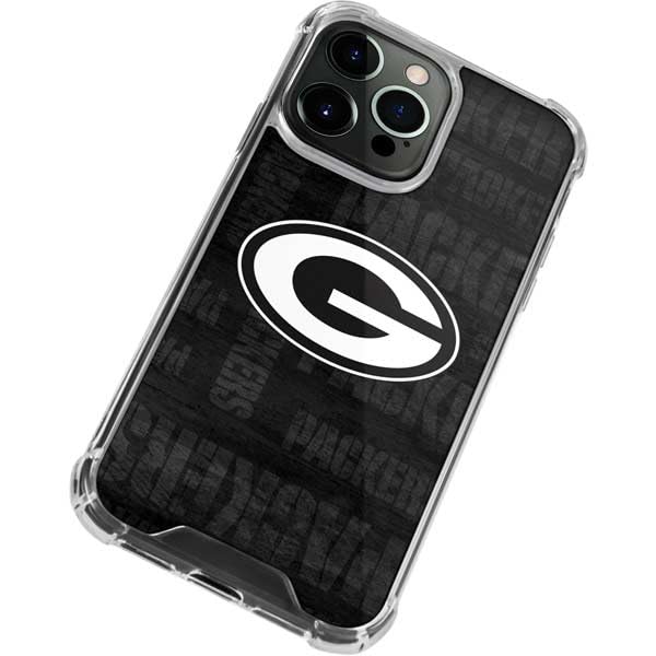 Skinit Clear Phone Case Compatible with iPhone 13 Pro Max - Officially Licensed NFL Green Bay Packers Black & White Design