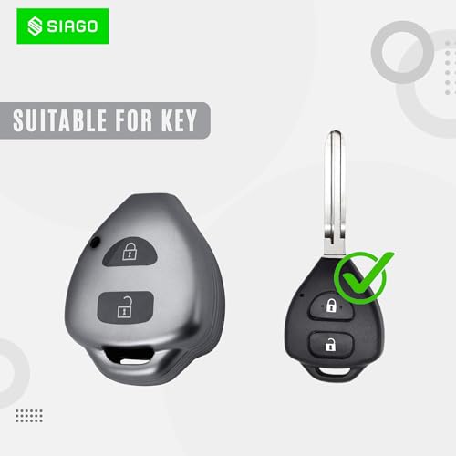 Image of SIAGO TPU Key Cover Compatible with innova, Fortuner 2 Button Smart Key (Grey Pack of 2)