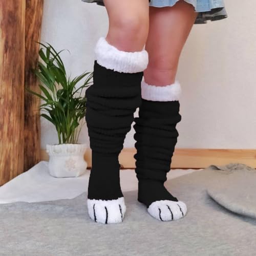 Honganda Funny Women's Thigh High Socks Over the Knee Fleece Boot Socks, Warm Animal Paws Cosplay Long Stockings Leg Warmers4