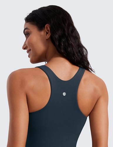 Image of CRZ YOGA Butterluxe High Crew Neck Tank Top | Light Support, Built in Bra, Removable Pads, Yoga, Extremely Soft, Racerback, for Women