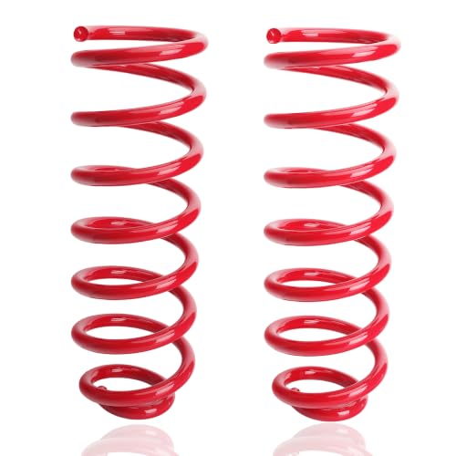Image of Rear Heavy Duty Coil Springs for Ram 1500 2009-2018 2wd 4wd, 50% Extra Load Capacity (1100 lbs), Maintains Factory Ride Height, For Truck Towing,Red