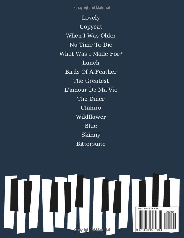 Billie Eilish Piano Book: Collection 15 songs from The Album Hit Me Hard and Soft and more. - Image 2