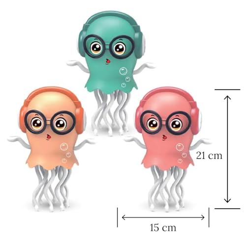 Image of Dancing Jellyfish Toy for Kids with Music, LED Lights & 360 Bump-and-Go Action - Battery Operated Cartoon Jellyfish Robot (Jellyfish - Battery Operated)