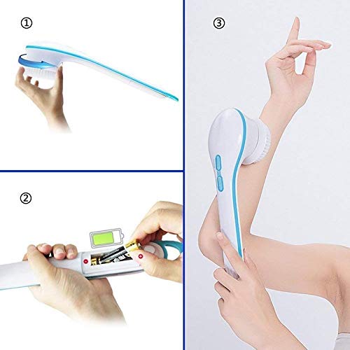 SWAMEY-5-in-1-Electric-Bath-Spin-Spa-Massage-Shower-Brush-Cleaning-System-with-Long-Handle-White-and-Blue