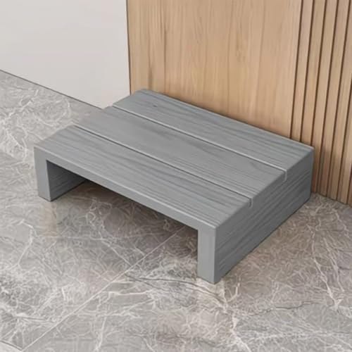 Taburete para interior/exterior, diseño de madera con almohadillas antideslizantes, ideal para entrada, soporta escalada y descenso seguros