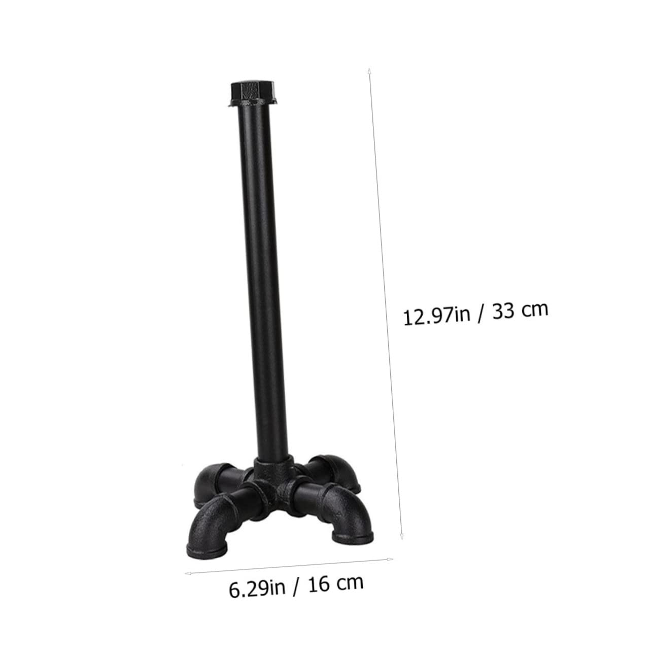 CANIGHT Industrial Style Water Pipe Paper Towel Holder Stand Black Roll Paper Rack