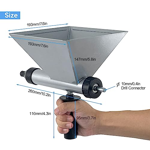 Electric Mortar Grout Gun Pump, Portable Cement Grouting Machine, Cement Caulk Gun, Reusable Cordless Electric Caulking Gun Finishing Tool with 8 Nozzles (Without Electric Drill)