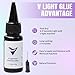 V Light Hair Extensions Kit with Extension Machine & Remover, 2×20ml V-Light Glue & Remover Solution, Cold Fusion Hair Extension Tool Set for Salon & Home Use