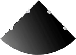 vidaXL Scaffale Mensola Angolare con Supporti Cromati in Vetro Nero 45x45 cm