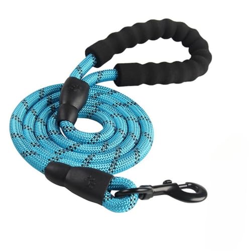 犬ロープペット用品牽引ロープ反射ナイロンラウンドロープ犬の散歩ロープ犬牽引犬チェーン (150*1.2CM,ブルー)