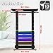 OGANAZI 10 Belts Karate Belt Display Rack with Personalized Stickers, Taekwondo Belt Display Holder with Side Medal Rack Elastic Band Martial Arts Belts Organizer for Taekwondo Karate BJJ Gifts, Black