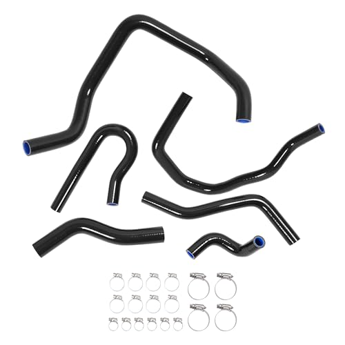 ALMULOO Radiator Hose Compatible with 1992-2000 Honda Civic 1.6l Sohc D15 D16 EG EK 6PCS Silicone Black by ALMULOO - Used condition - Image 2